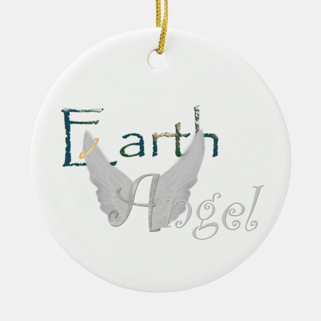 Earth Angel Ceramic Ornament (Front)