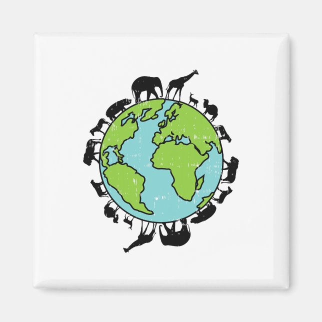 Earth Animals Wildlife Conservation Environmentali Magnet (Front)