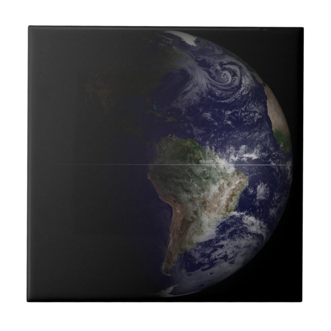 Earth At Its Equinox. Ceramic Tile (Front)