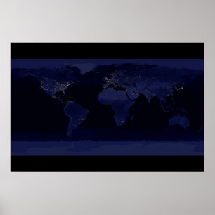 Earth at Night 78x52 (55x37) Poster