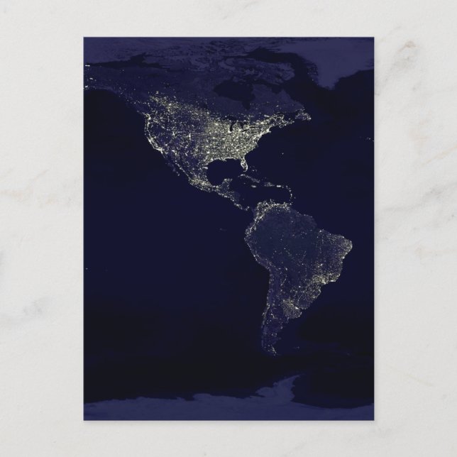 Earth at Night Postcard (Front)