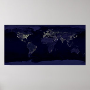 Earth at Night Poster