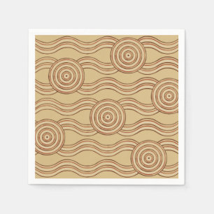 Earth Australian Dreamtime River Pattern Napkin
