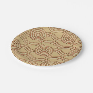 Earth Australian Dreamtime River Pattern Paper Plate
