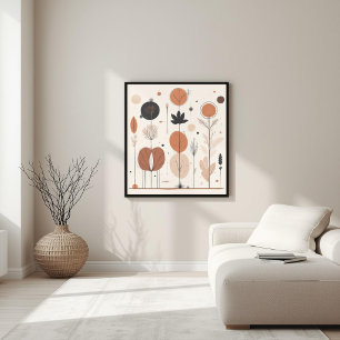 Earth Balance Botanical Geometric Abstract Wall Poster