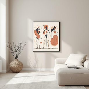 Earth Balance – Minimalist Feminine Silhouette Poster