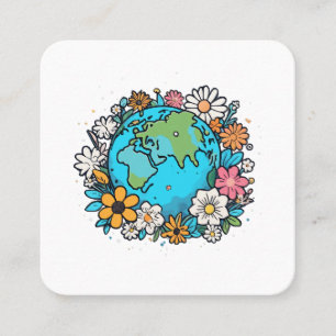 Earth Beauty Square Business Card