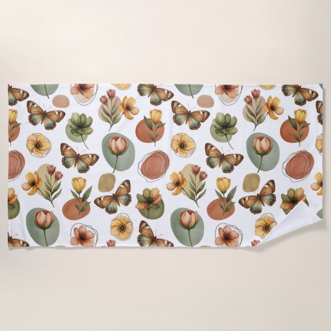 Earth Blossom Harmony Beach Towel (Front)