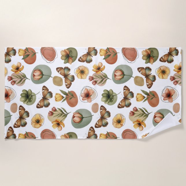 Earth Blossom Harmony Beach Towel (Front)