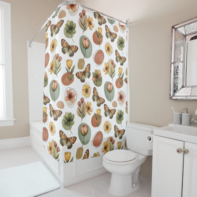 Earth Blossom Harmony Shower Curtain (In Situ)