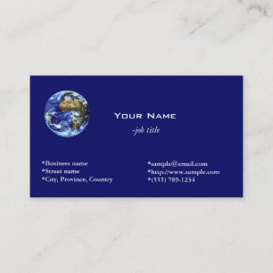 Earth, blue, global business card. card
