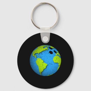 Earth Bowling Ll. Earth Day Favours. Funny Earth D Key Ring