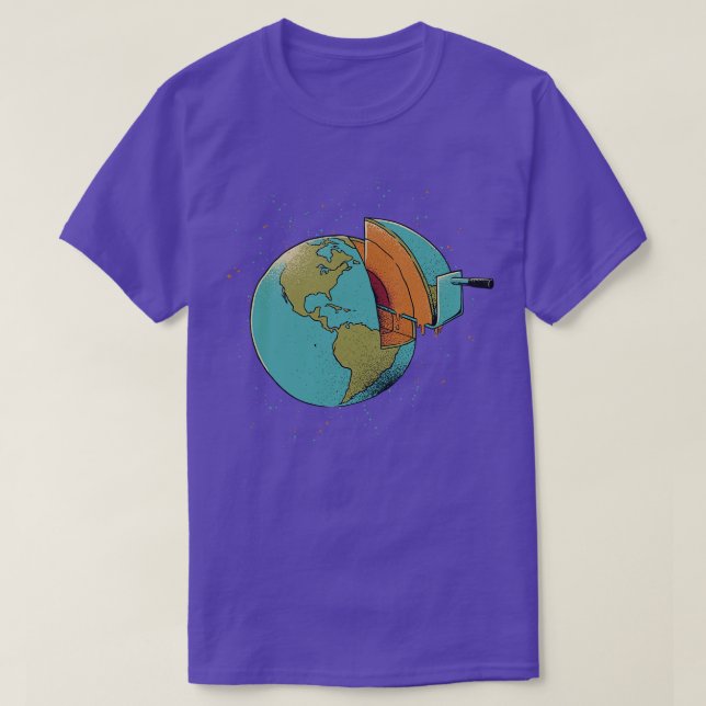Earth Cake Earth Day Ecology Earth Map by Tobe Fon T-Shirt (Design Front)