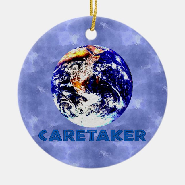 Earth Caretaker Ceramic Ornament (Front)