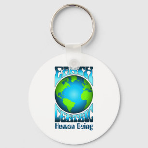 Earth Centric Human Being Eco Environment Retro T  Key Ring
