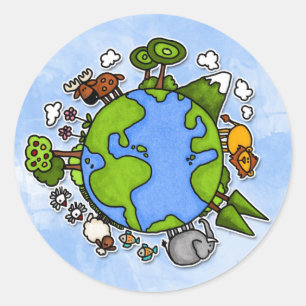 earth classic round sticker