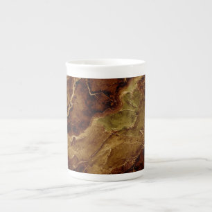 Earth Color Marble Pattern with Intricate Veins Bone China Mug