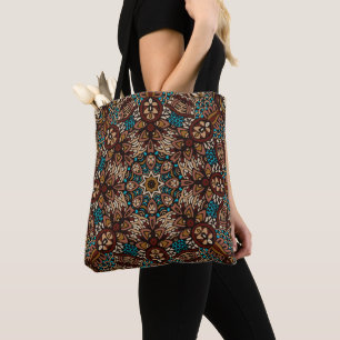 Earth Colours, Classic Mandala Graphic Pattern Tote Bag
