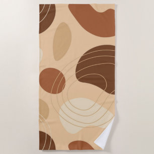 Earth colours organic shapes pattern beach towel