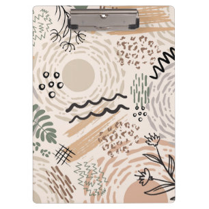 Earth colours with abstract shapes decoration clipboard