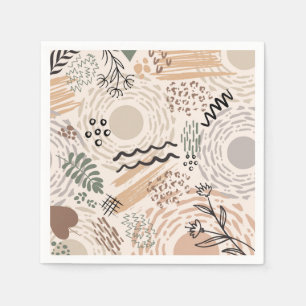 Earth colours with abstract shapes decoration napkin