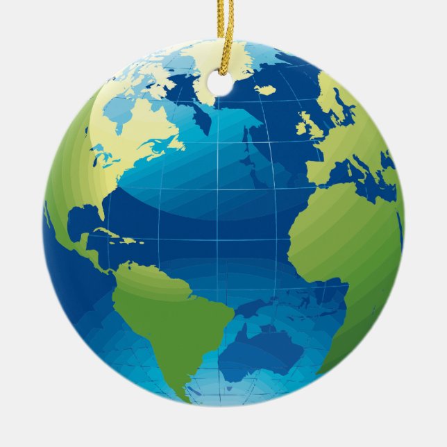 Earth continent globe ornament (Front)
