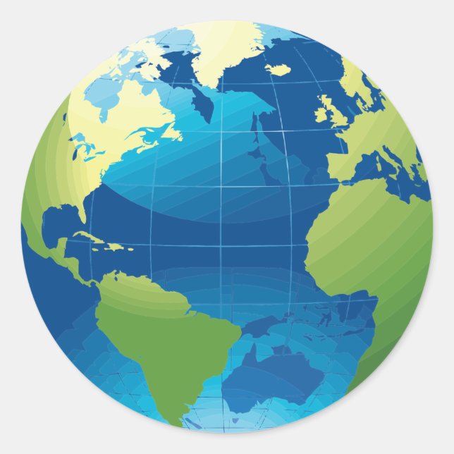 Earth continent globe stickers (Front)