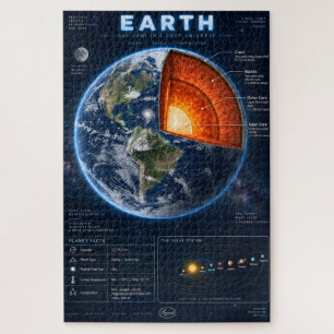 Earth Cross-Section Science Infographic Jigsaw Puzzle