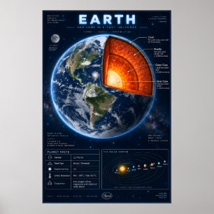 Earth Cross-Section Science Infographic Poster