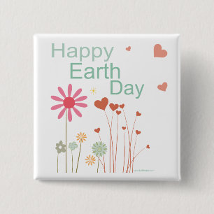 Earth Day 15 Cm Square Badge
