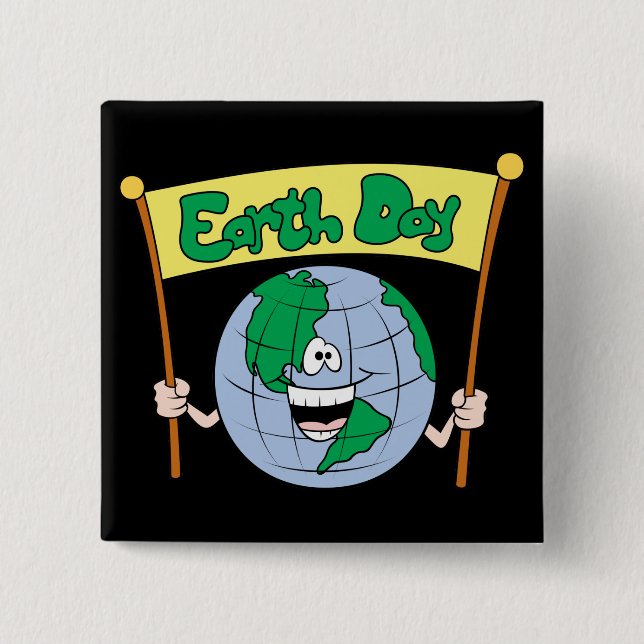 Earth Day 15 Cm Square Badge (Front)