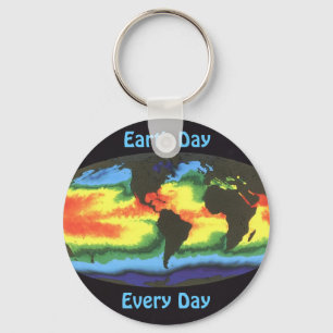 Earth Day 2012 - Global sea surface temperature Key Ring