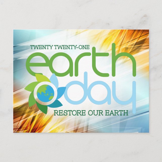 Earth Day 2021 - Restore Our Earth Button Postcard (Front)
