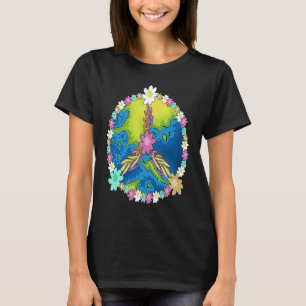 Earth Day 2022 Flowers Peace Sign  For Girls Boys T-Shirt