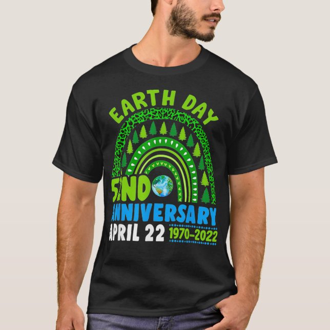 Earth Day 2022 Rainbow Trendy 52nd Anniversary Kid T-Shirt (Front)
