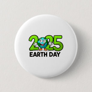 Earth Day 2025 Funny Earth Day Birthday Kids Boys  6 Cm Round Badge