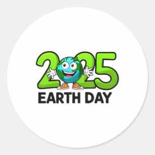 Earth Day 2025 Funny Earth Day Birthday Kids Boys Classic Round Sticker