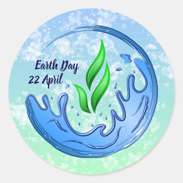 Earth Day 2025 Our Power Our Planet Crest Classic Round Sticker (Front)