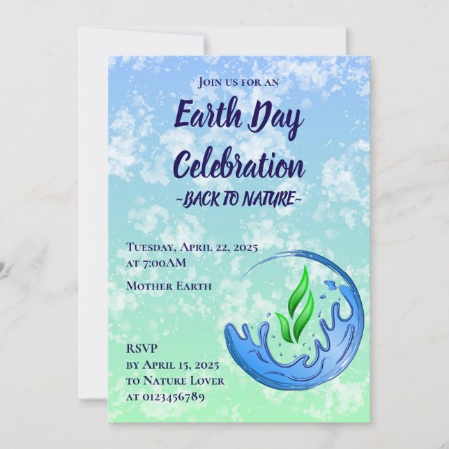 Earth Day 2025 Our Power Our Planet Crest Invitation (Front)