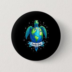 Earth Day 2025 Restore Earth Sea Earth Day Turtle 6 Cm Round Badge