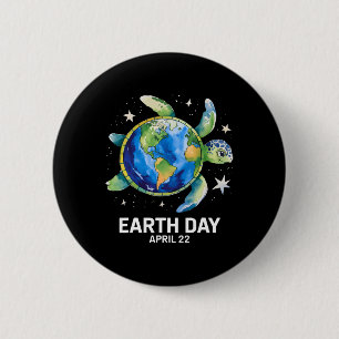 Earth Day 2025 Restore Earth Sea Turtle Art Save T 6 Cm Round Badge