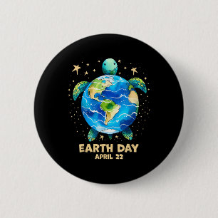 Earth Day 2025 Restore Earth Sea Turtle Art Save T 6 Cm Round Badge