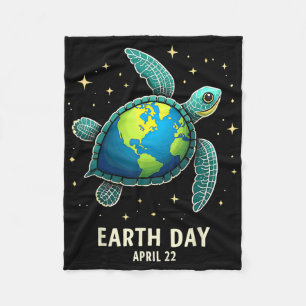 Earth Day 2025 Restore Earth Sea Turtle Art Save T Fleece Blanket