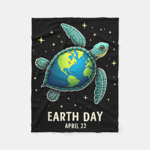 Earth Day 2025 Restore Earth Sea Turtle Art Save T Fleece Blanket