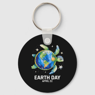 Earth Day 2025 Restore Earth Sea Turtle Art Save T Key Ring