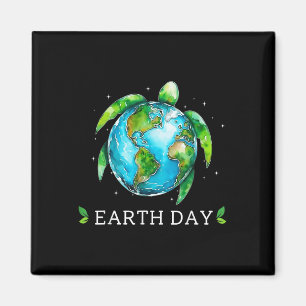 Earth Day 2025 Restore Earth Sea Turtle Art Save T Magnet