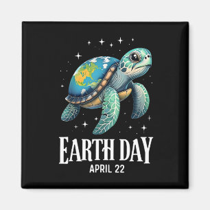 Earth Day 2025 Restore Earth Sea Turtle Art Save T Magnet