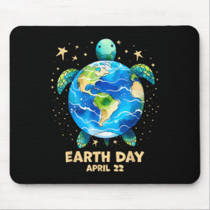 Earth Day 2025 Restore Earth Sea Turtle Art Save T Mouse Pad