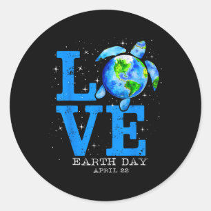 Earth Day 2025 Save Sea Turtle The Planet Restore Classic Round Sticker
