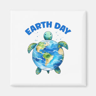 Earth Day 2025 Sea Turtle Art Save The Planet  Magnet